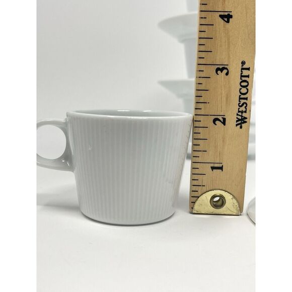 Wedgwood Restaurantware Espresso Demitasse Cups Saucers White Modern Set Of 4 - Picture 3 of 9
